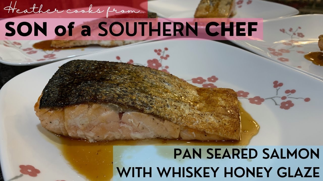 Pan Seared Salmon with Whiskey Honey Glaze from undefined