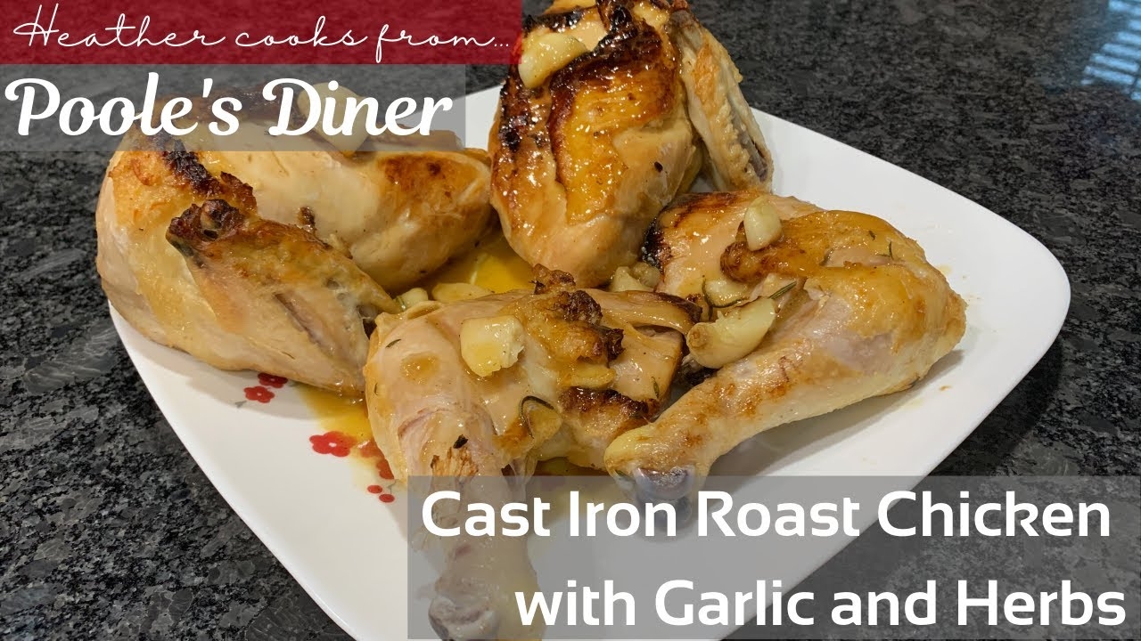 Cast Iron Roast Chicken with Garlic and Herbs from undefined