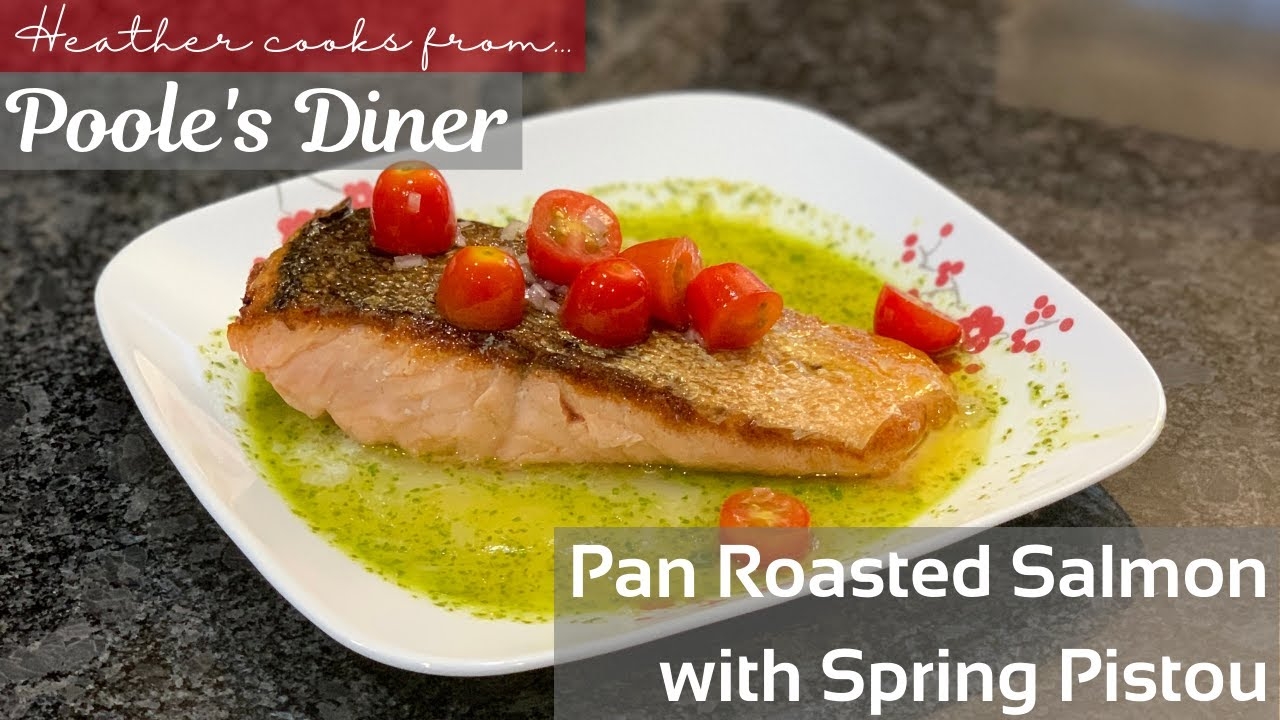 Pan Roasted Salmon with Spring Pistou from undefined