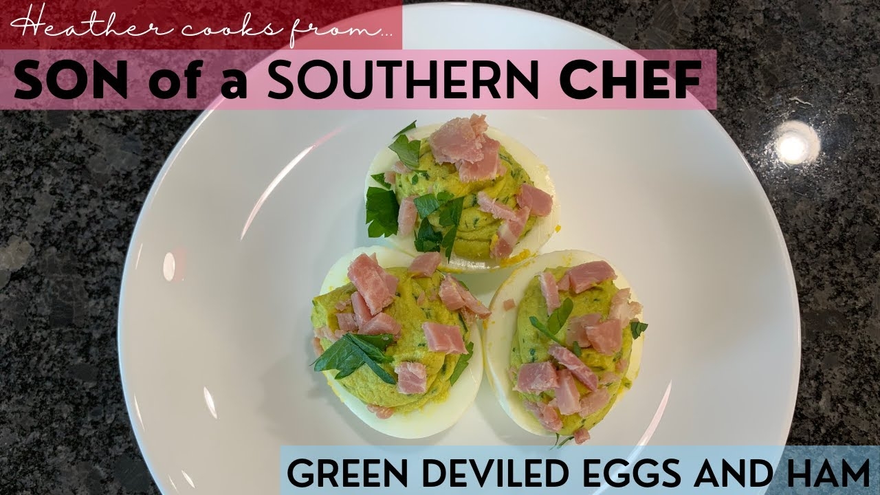 Green Deviled Eggs and Ham from undefined