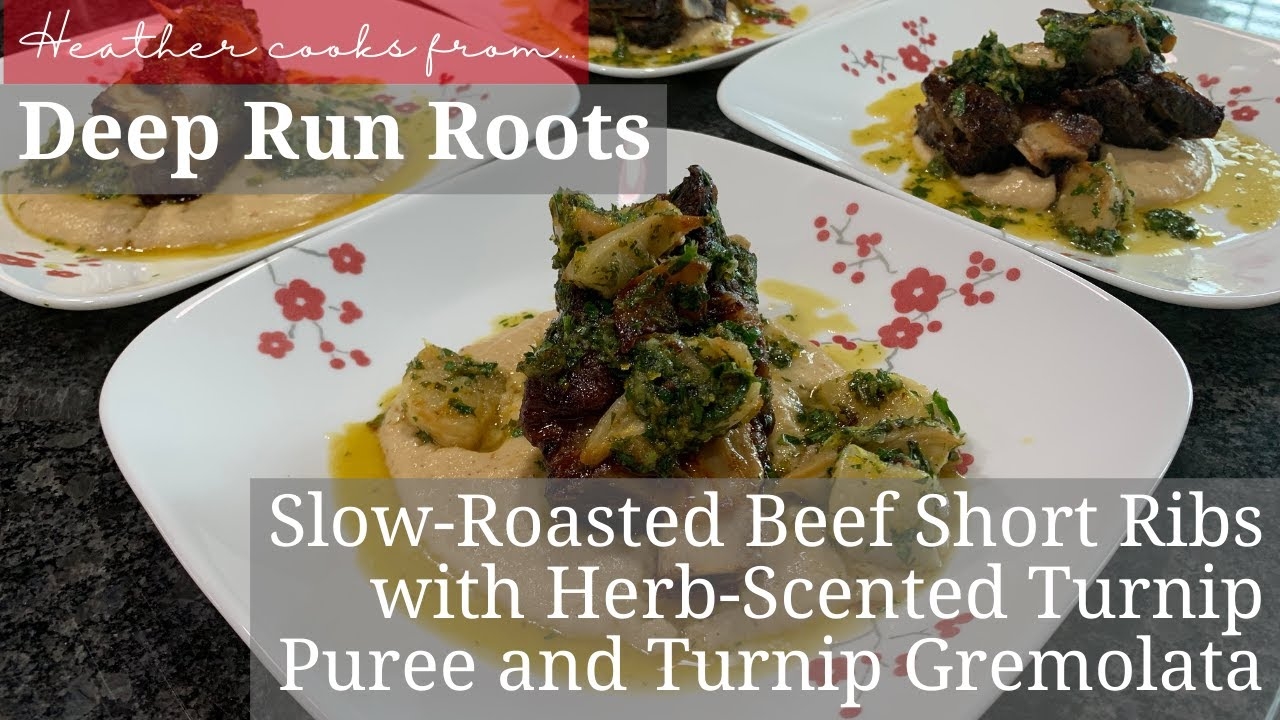 Slow-Roasted Beef Short Ribs with Turnips Two Ways from undefined