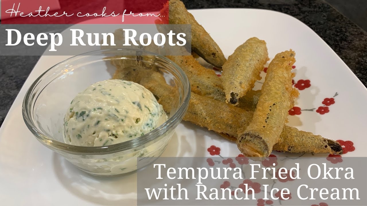 Tempura Fried Okra with Ranch Ice Cream from undefined