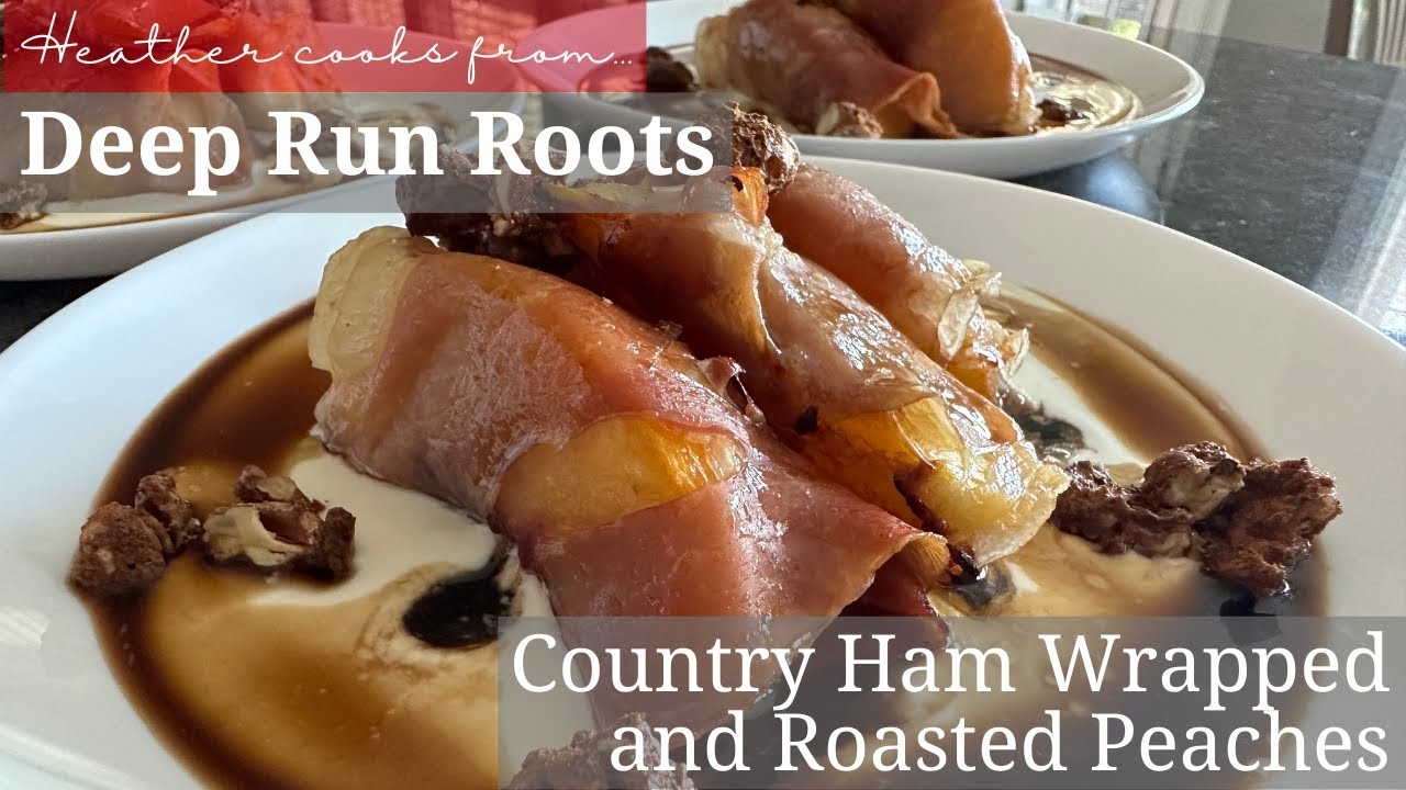 Country Ham Wrapped and Roasted Peaches from undefined