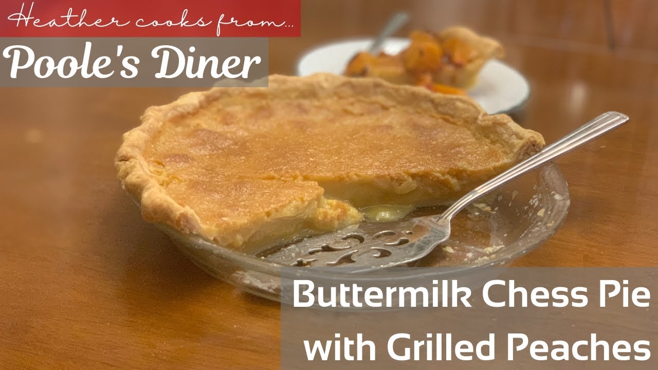 Buttermilk Chess Pie with Grilled Peaches from undefined