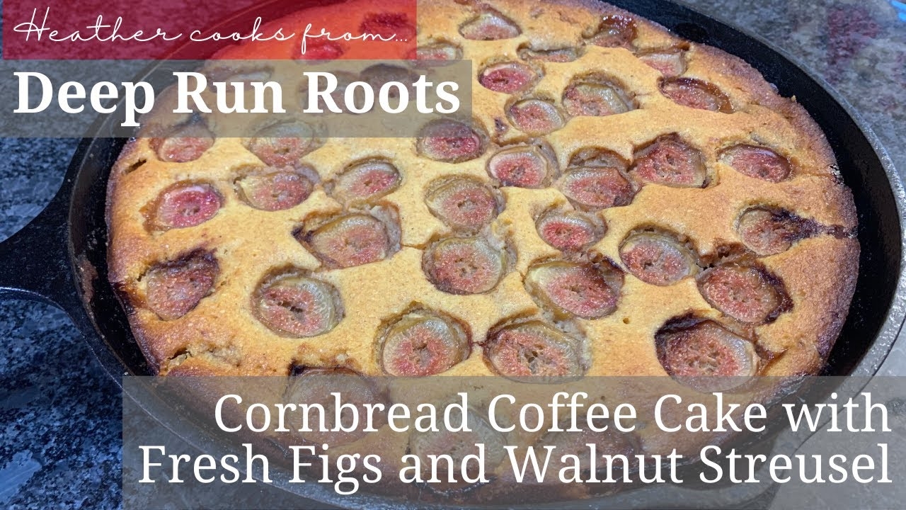 Cornbread Coffee Cake with Fresh Figs and Walnut Streusel from undefined