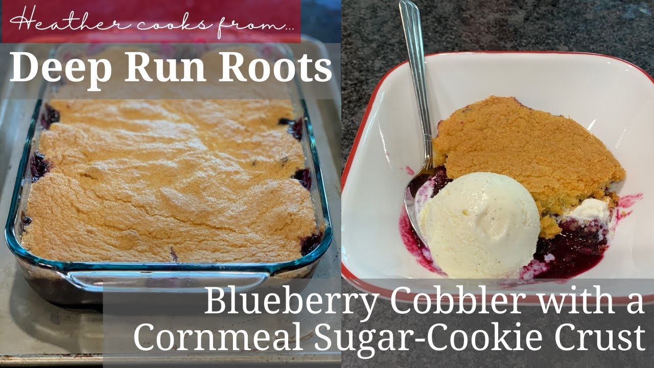 Blueberry Cobbler with a Cornmeal Sugar Cookie Crust from undefined