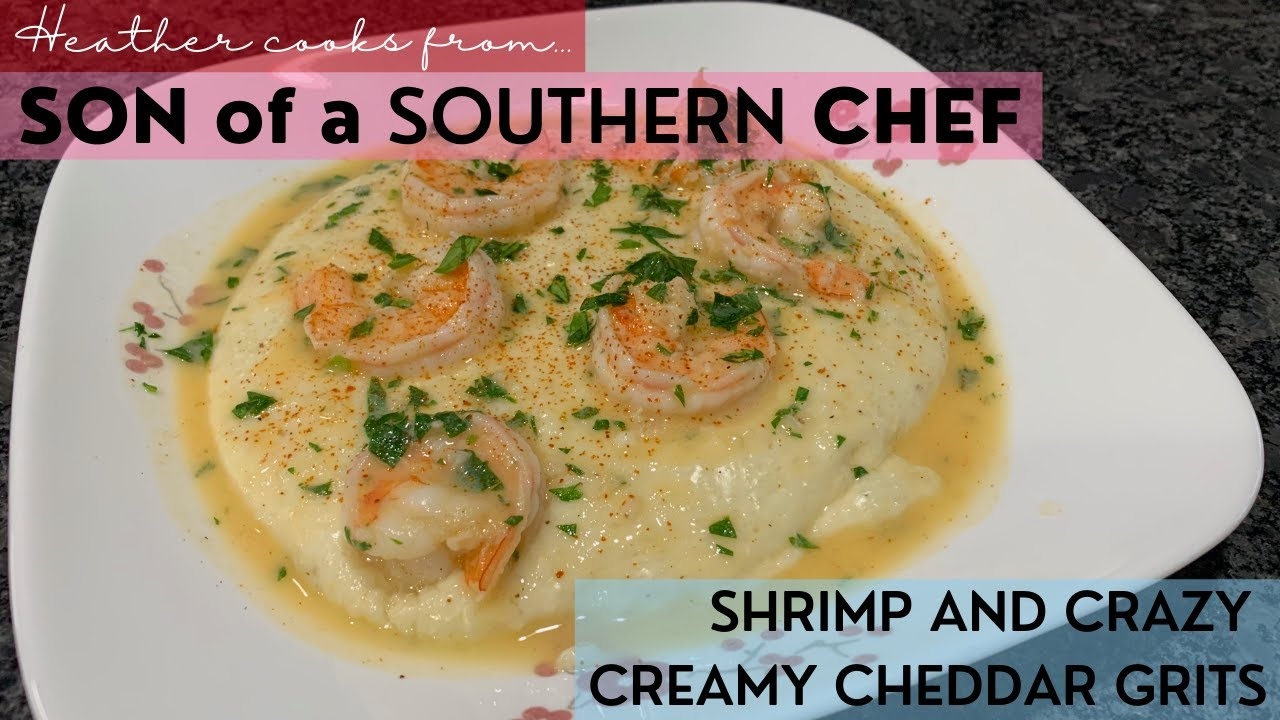 Shrimp and Crazy Creamy Cheddar Grits from undefined