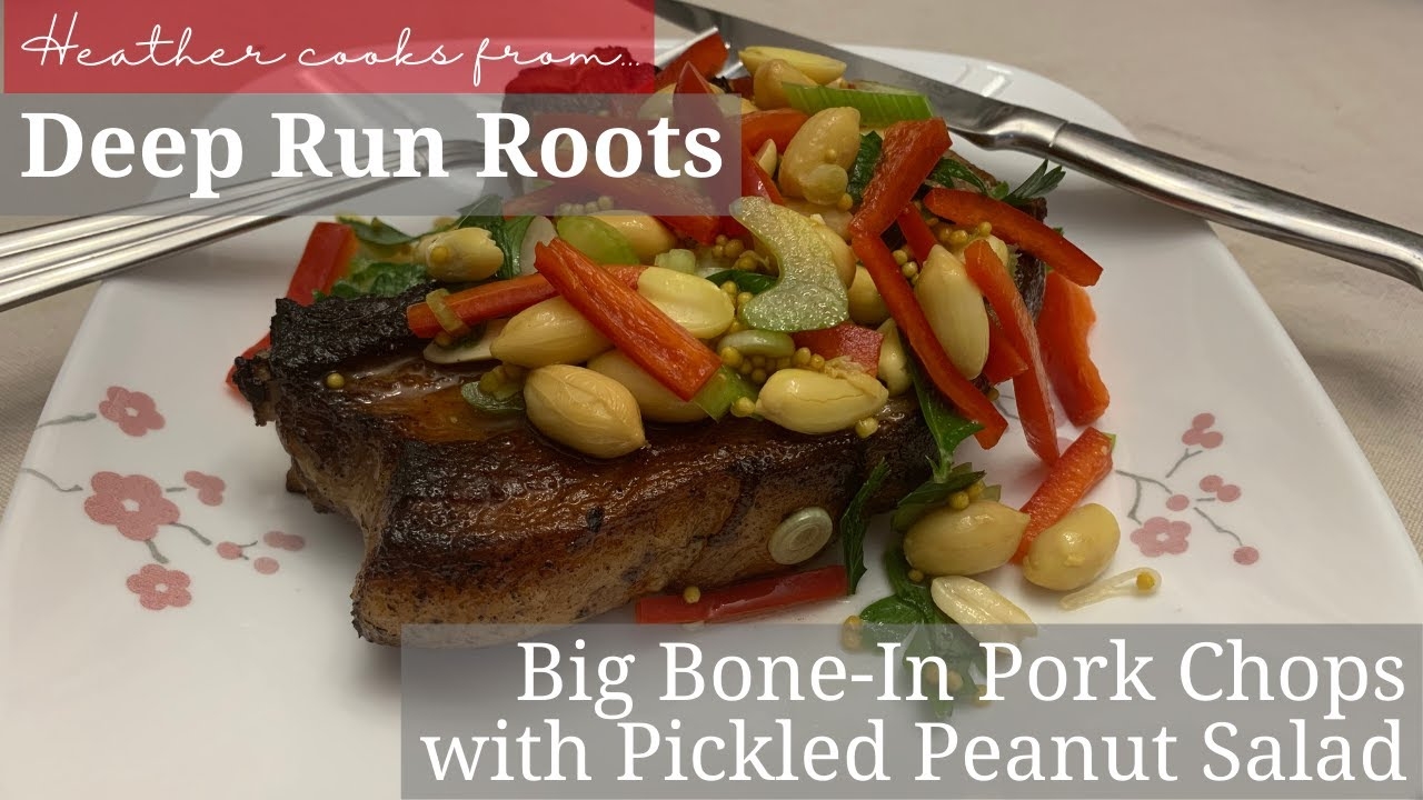 Big Bone-In Pork Chops with Pickled Peanut Salad from undefined