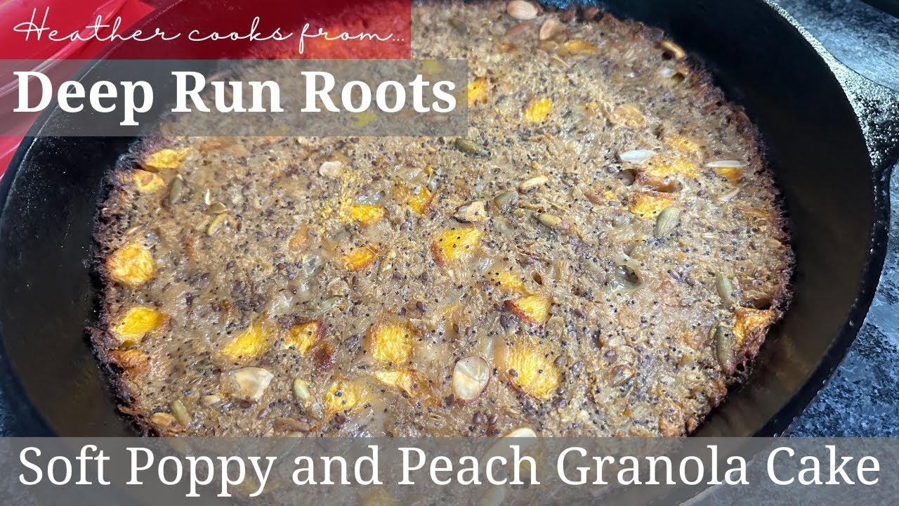 Soft Poppy and Peach Granola Cake from undefined