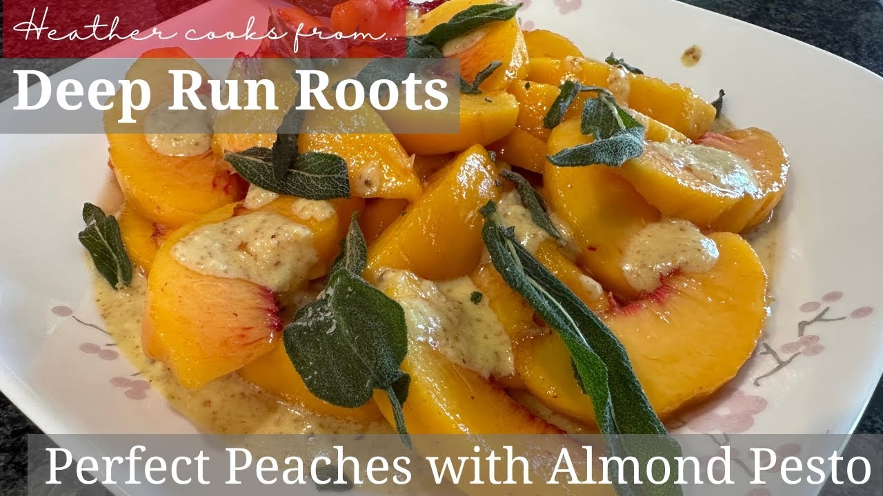 Perfect Peaches with Almond Pesto from Deep Run Roots