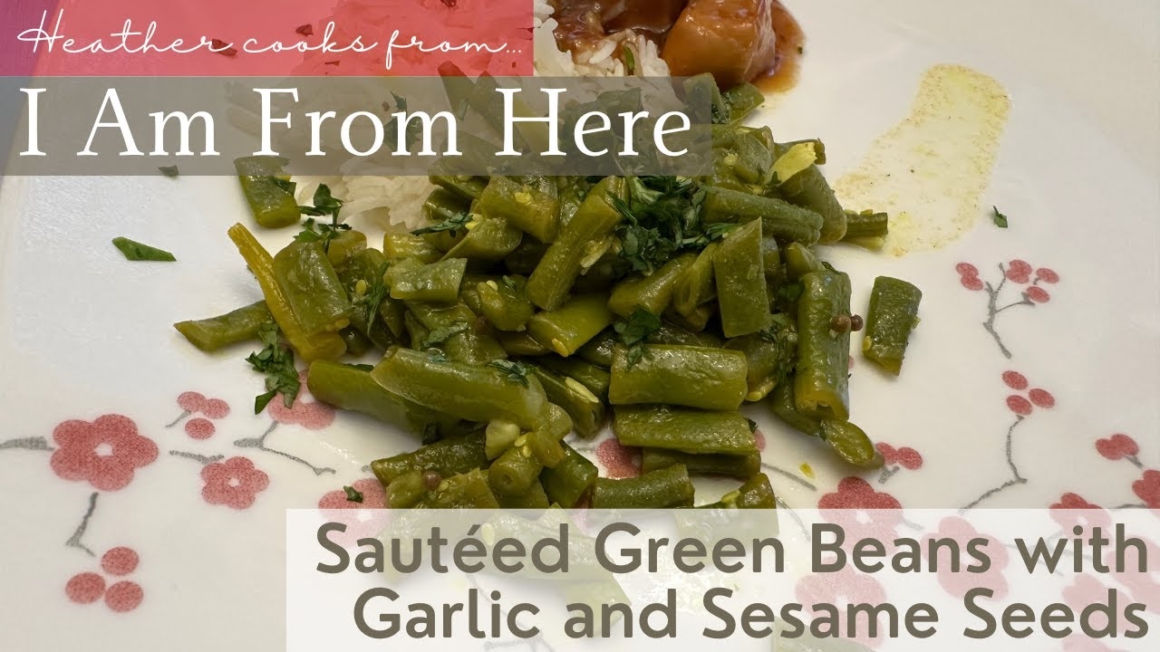 Sautéed Green Beans with Garlic and Sesame Seeds from undefined